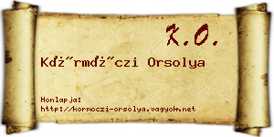 Körmöczi Orsolya névjegykártya