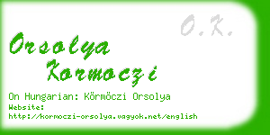 orsolya kormoczi business card